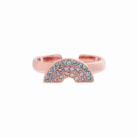 Olivia Burton Rainbow Rose Gold Ring OBJRBR10