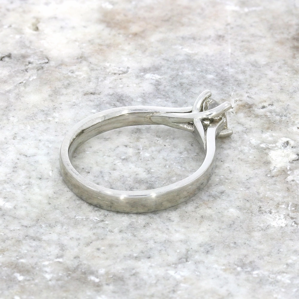 Palladium 0.35ct Solitaire Ring Princess Cut Diamond
