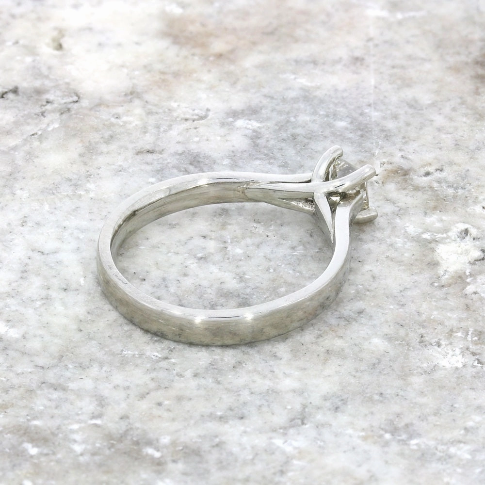 Palladium 0.35ct Solitaire Ring Princess Cut Diamond