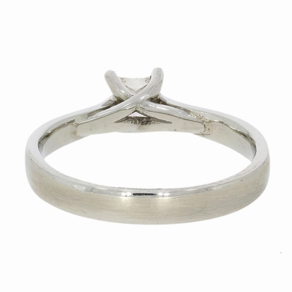 Palladium 0.35ct Solitaire Ring Princess Cut Diamond