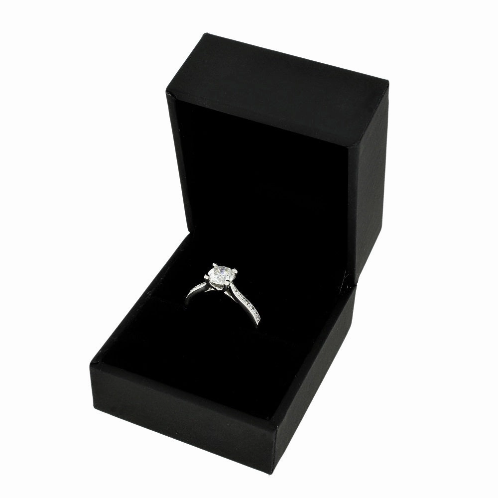 Palladium 0.90cts Solitaire Ring Brilliant Cut Diamond