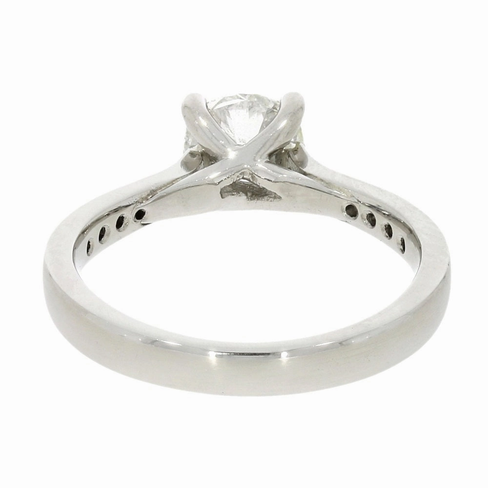 Palladium 0.90cts Solitaire Ring Brilliant Cut Diamond