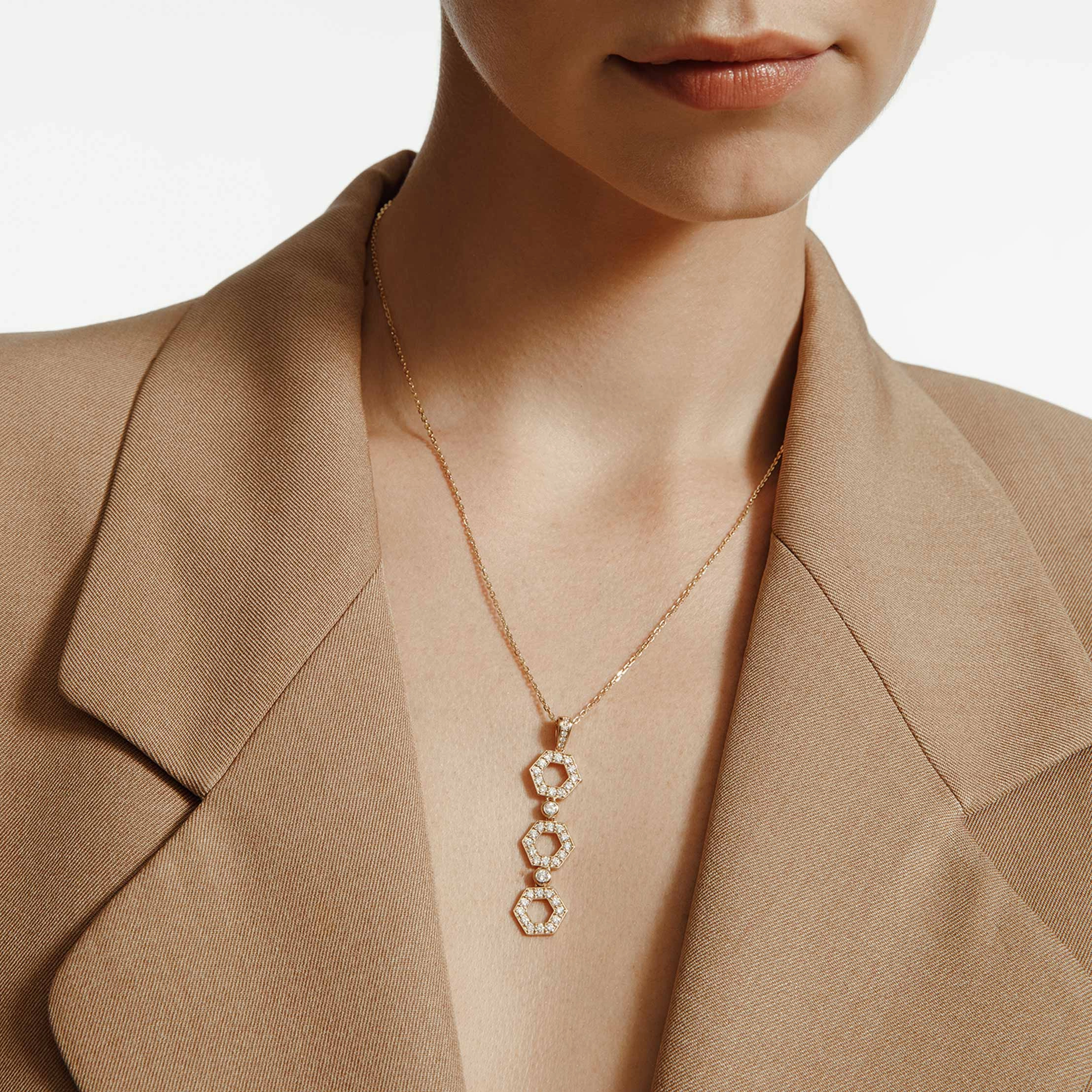Pav Hex Infinity Pendant P506
