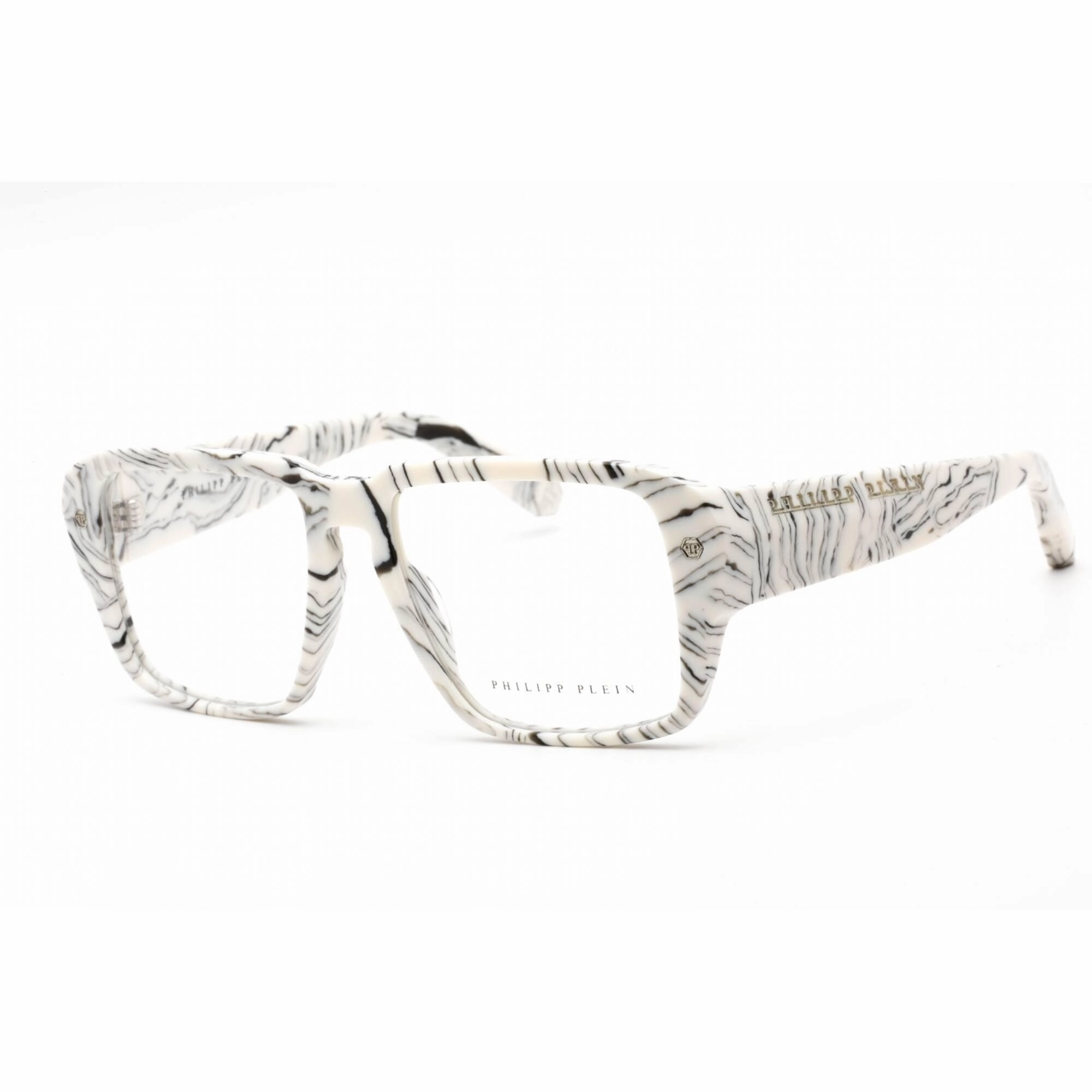 Philipp Plein Women's Eyeglasses - Full Rim Marbled Ivory Plastic Frame | VPP081 09YL