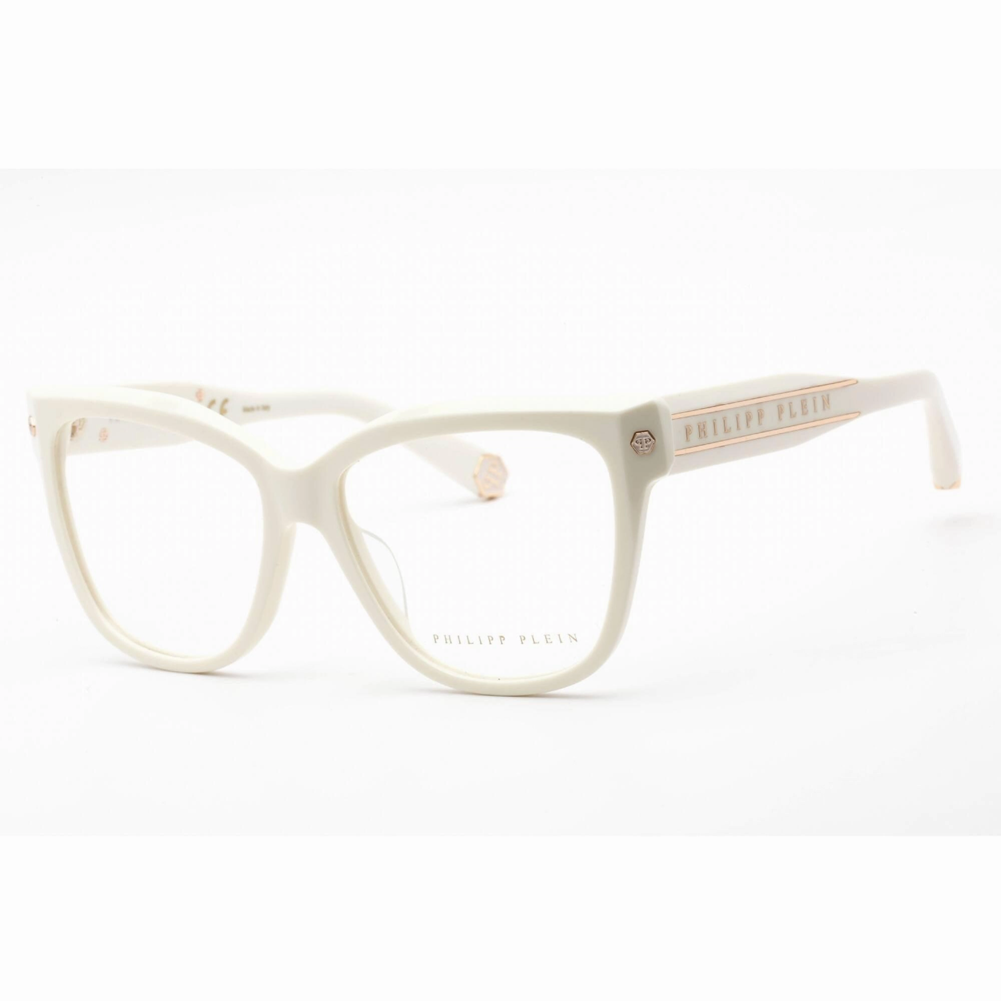Philipp Plein Women's Eyeglasses - Full Rim Shiny Cream Plastic Frame | VPP051M 03GF
