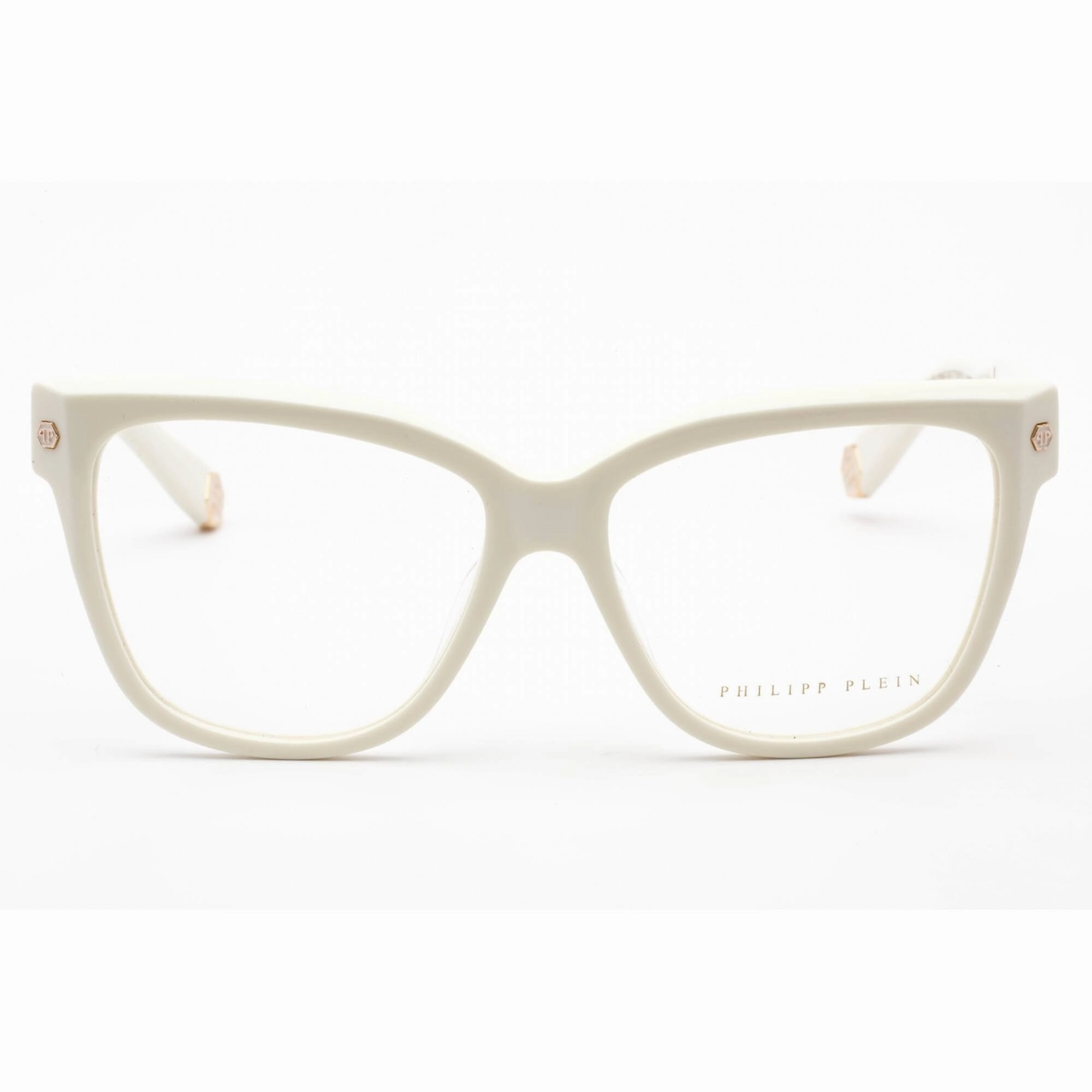 Philipp Plein Women's Eyeglasses - Full Rim Shiny Cream Plastic Frame | VPP051M 03GF