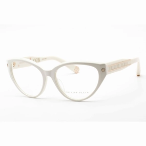Philipp Plein Women's Eyeglasses - Shiny Cream Plastic Cat Eye Frame | VPP052M 03GF