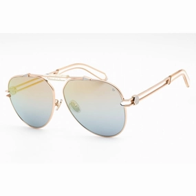 Philipp Plein Women's Sunglasses - Shiny Rose Gold Metal Aviator Frame | SPP048M 033M