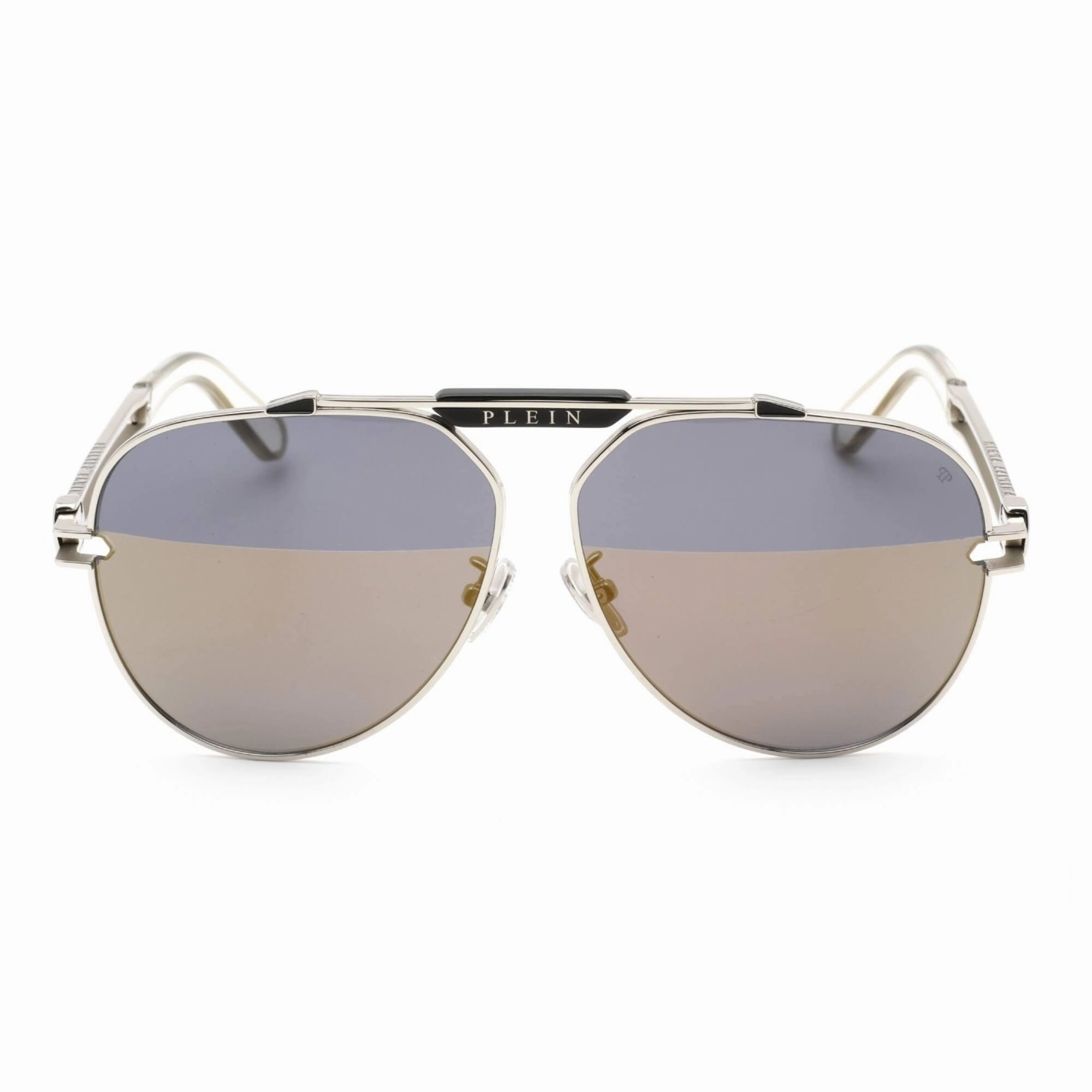 Philipp Plein Women's Sunglasses - Silver Metal Aviator Shape Frame | SPP048M 0K07