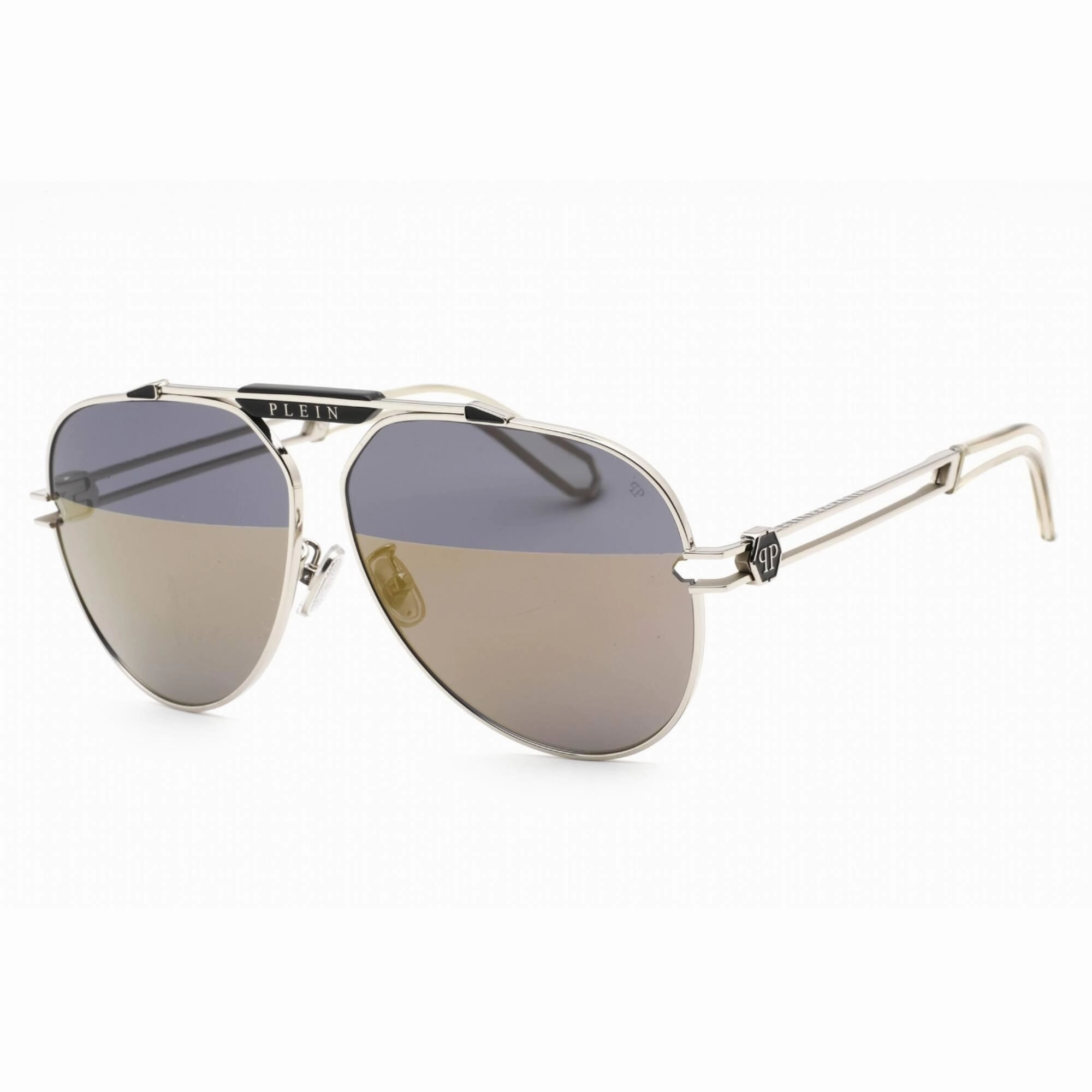 Philipp Plein Women's Sunglasses - Silver Metal Aviator Shape Frame | SPP048M 0K07