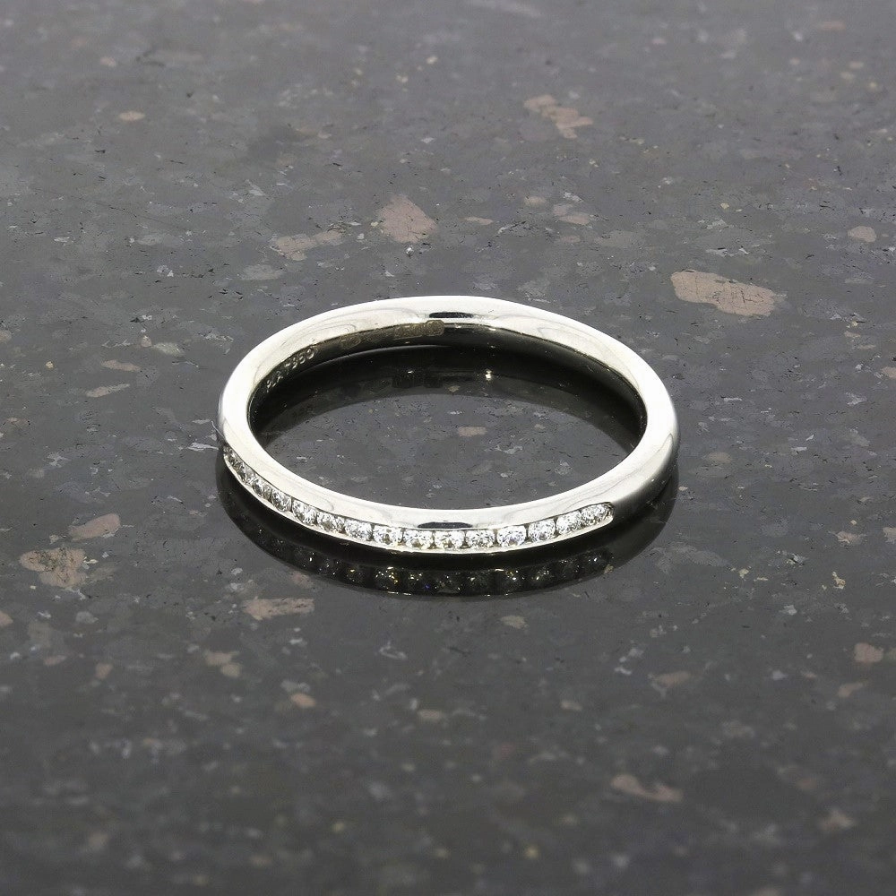 Platinum 0.14ct Brilliant Cut Diamond Channel Set Wedding Ring
