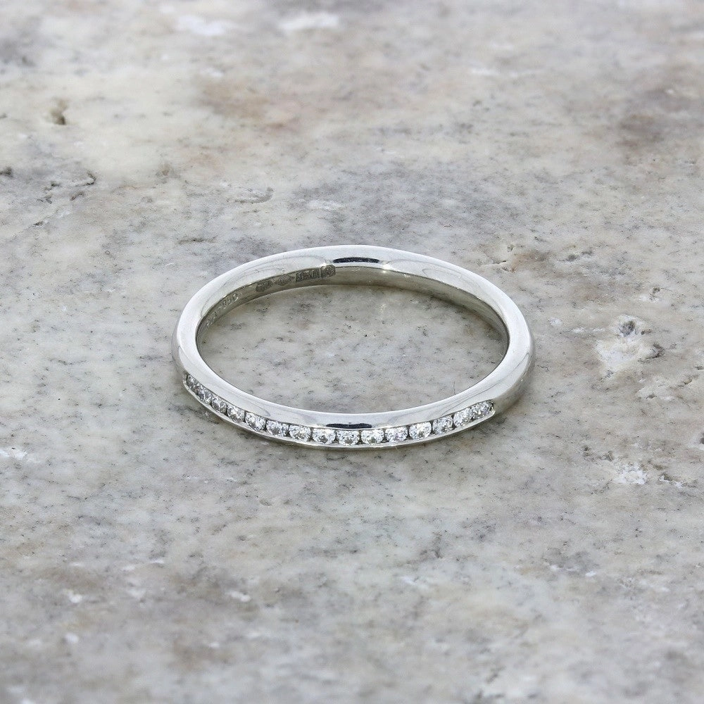 Platinum 0.14ct Brilliant Cut Diamond Channel Set Wedding Ring