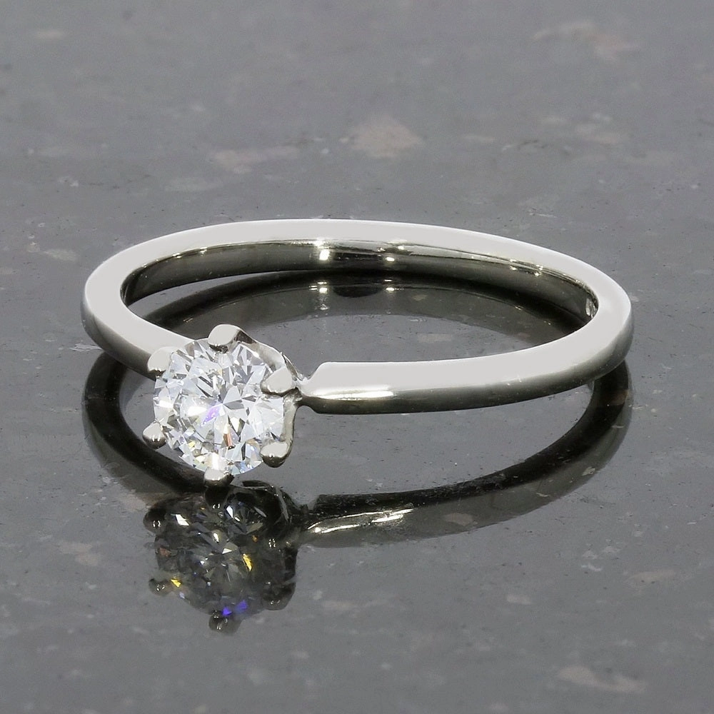Platinum 0.42ct Brilliant Cut Lab Grown Diamond Solitaire Ring D VVS 2