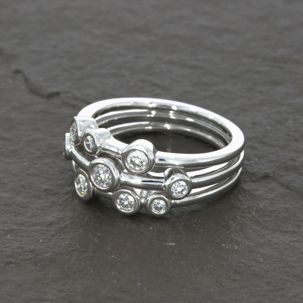 Platinum 0.52cts Diamond Raindance Inspired Design Ring