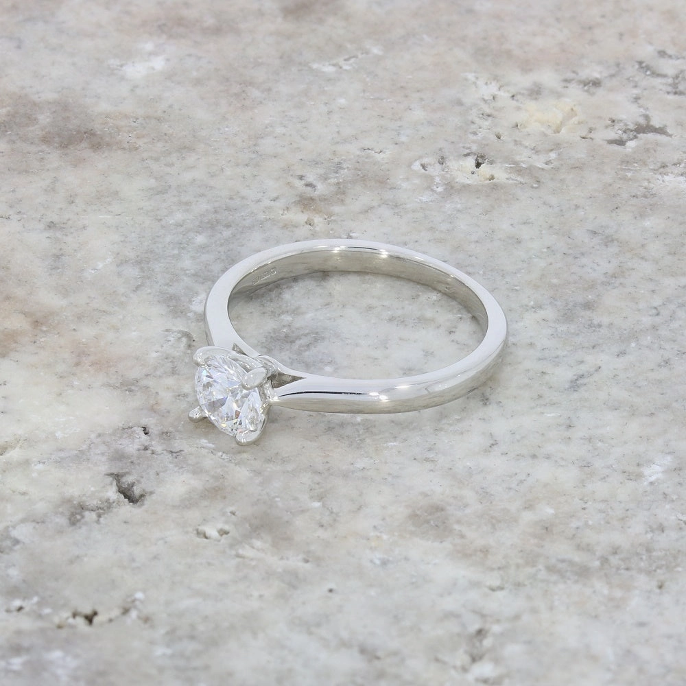 Platinum 0.63ct Brilliant Cut Lab Grown Diamond Solitaire Ring D VS2