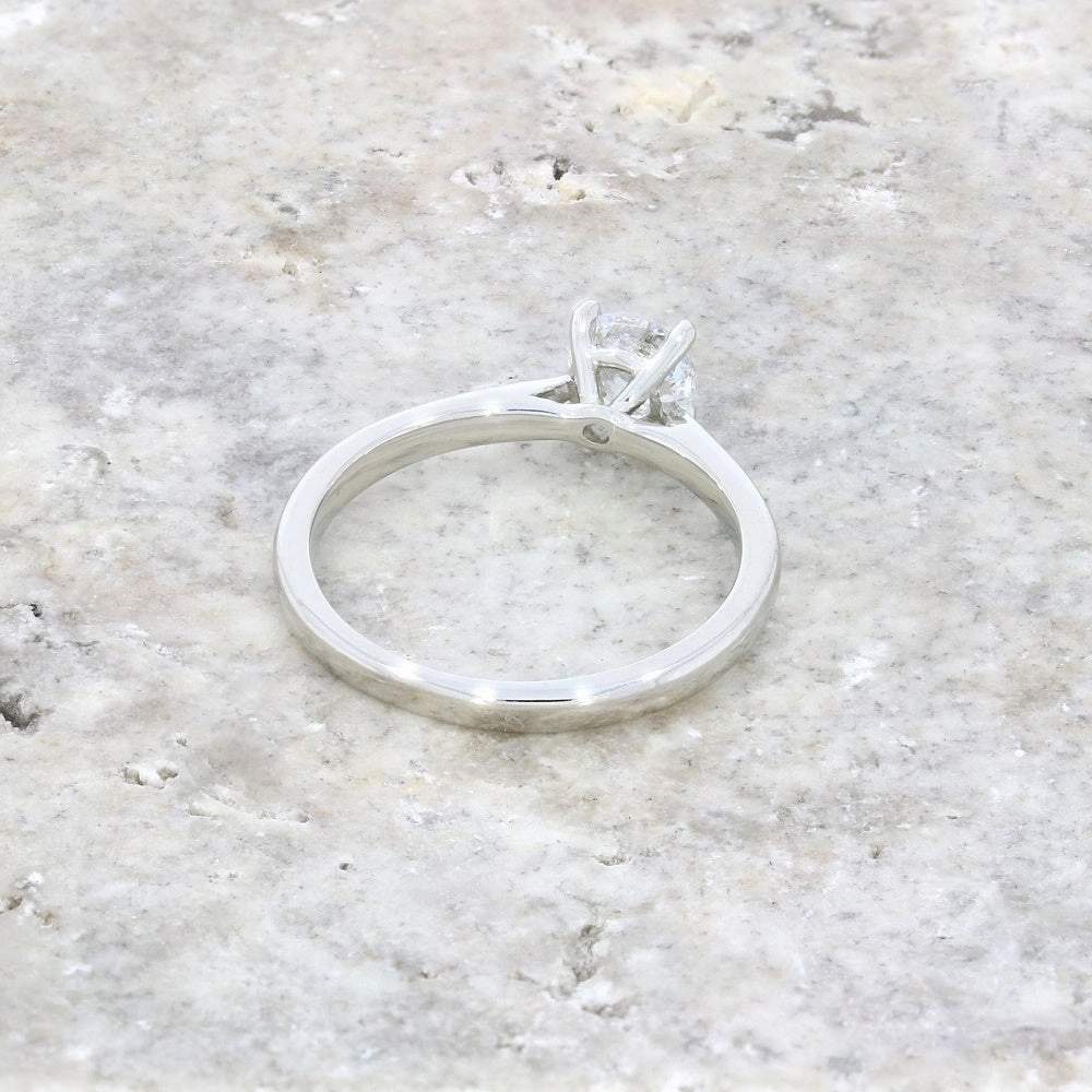 Platinum 0.63ct Brilliant Cut Lab Grown Diamond Solitaire Ring D VS2