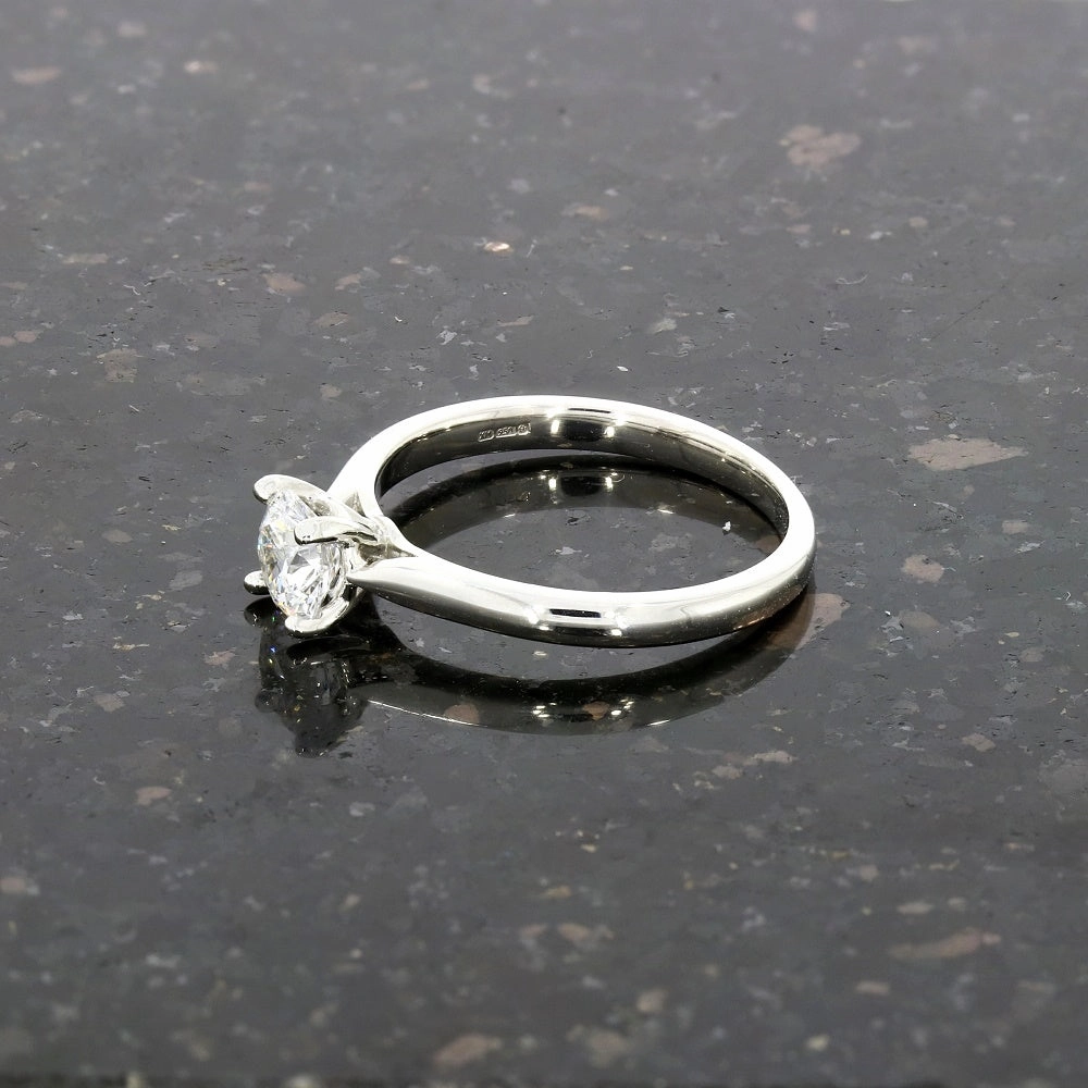 Platinum 0.63ct Brilliant Cut Lab Grown Diamond Solitaire Ring D VS2