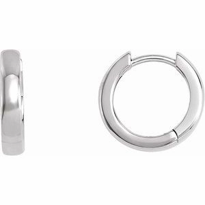 Platinum 11.5 mm Hoop Earring