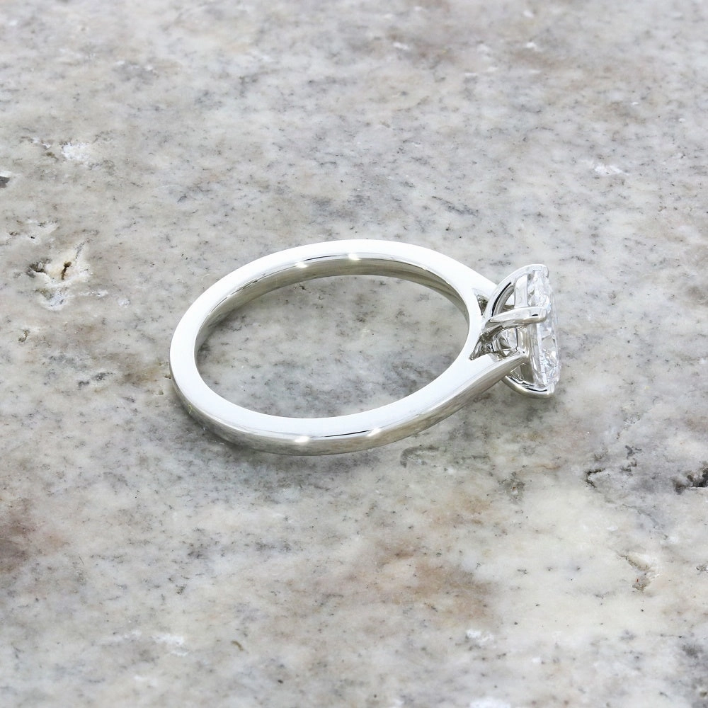 Platinum 1.00ct Oval Brilliant Cut Lab Grown Diamond Solitaire Ring D VS1