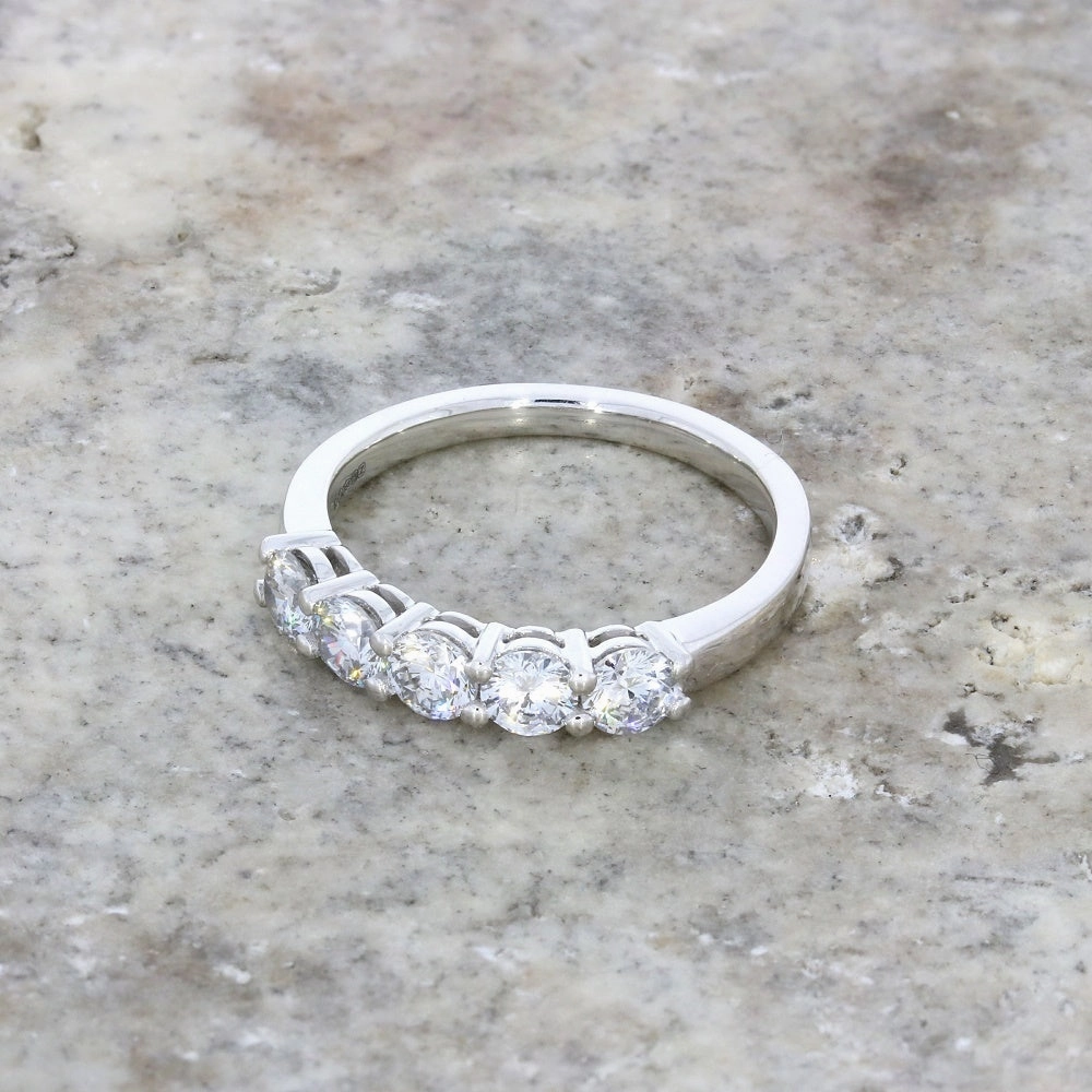 Platinum 1.00cts Lab Grown Diamond Brilliant Cut Half Eternity Ring