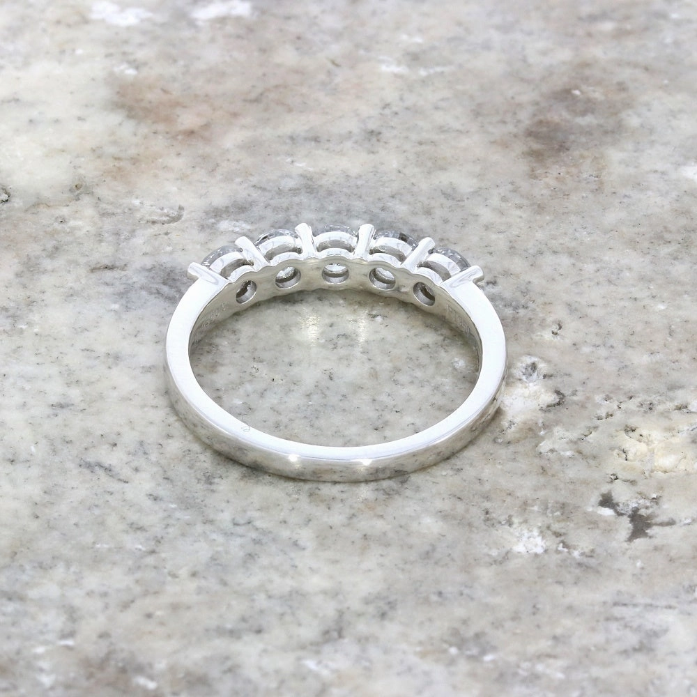Platinum 1.00cts Lab Grown Diamond Brilliant Cut Half Eternity Ring