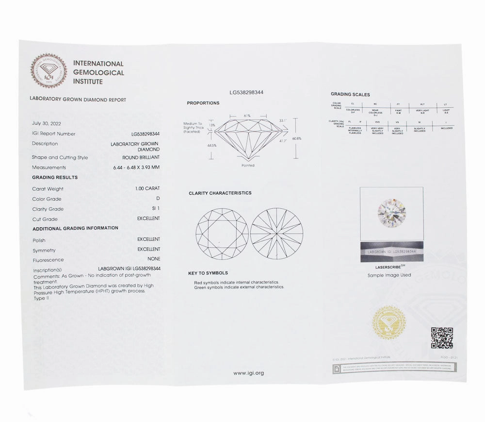 Platinum 1.00cts Lab Grown Diamond Solitaire Ring