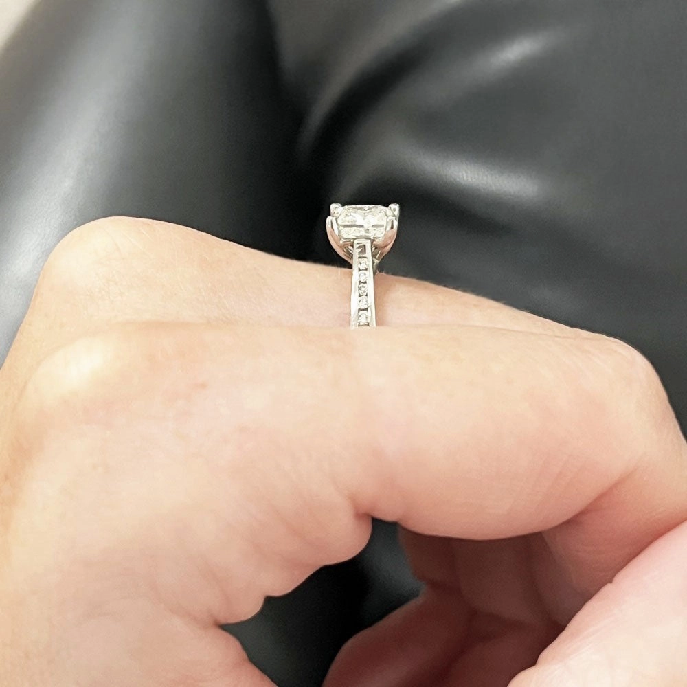 Platinum 1.05cts Solitaire Ring Princess Cut Centre Diamond