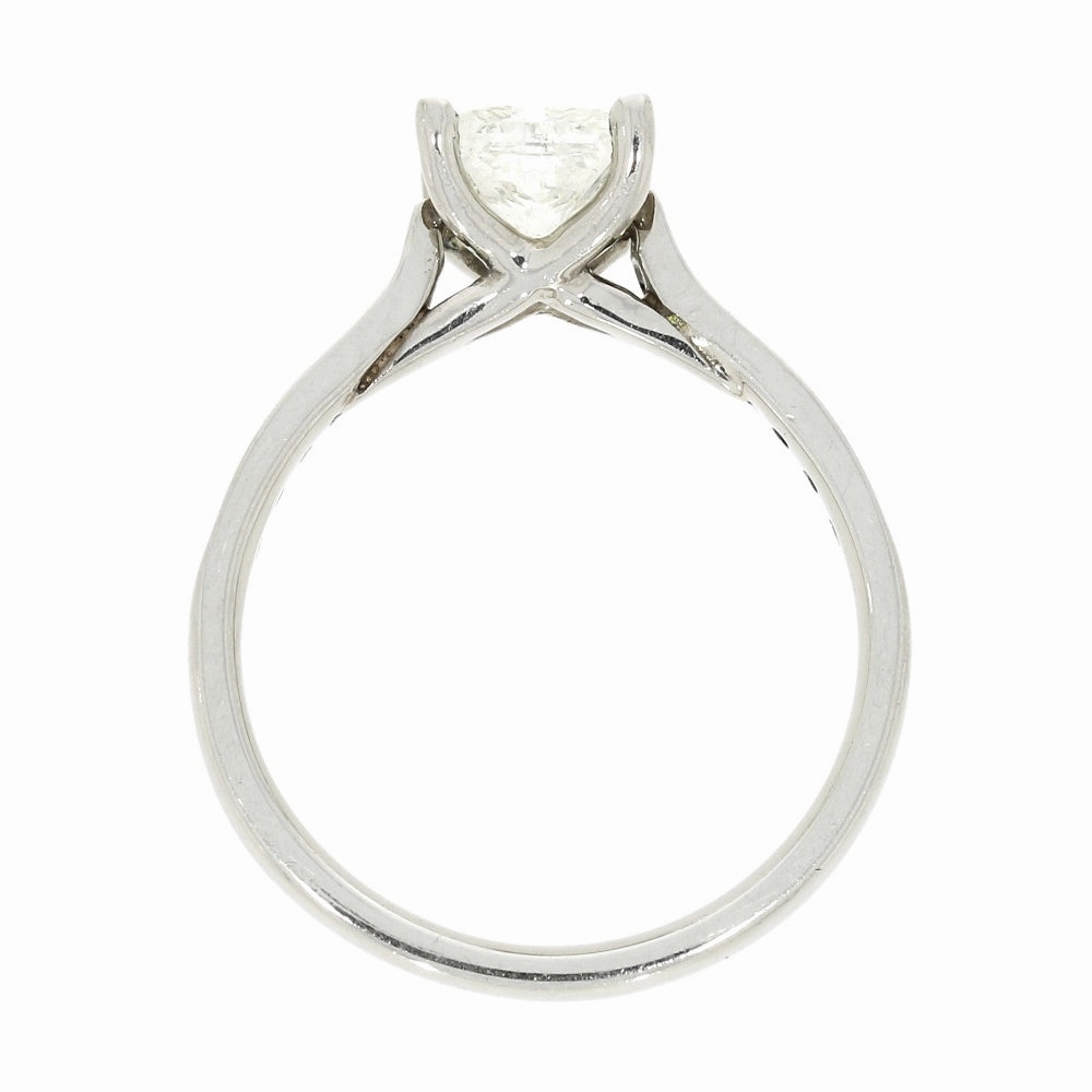Platinum 1.05cts Solitaire Ring Princess Cut Centre Diamond