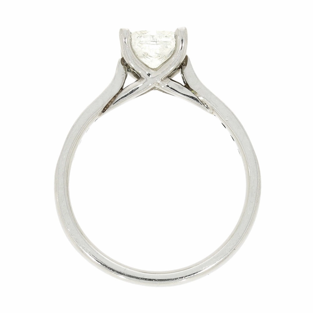 Platinum 1.05cts Solitaire Ring Princess Cut Centre Diamond