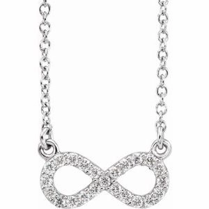 Platinum 1/10 CTW Natural Diamond Infinity 16 1/2" Necklace
