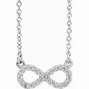 Platinum 1/10 CTW Natural Diamond Infinity 16 1/2" Necklace