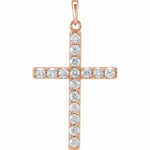 Platinum 1/4 CTW Natural Diamond Cross Pendant