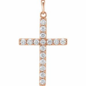 Platinum 1/4 CTW Natural Diamond Cross Pendant