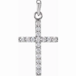 Platinum 1/4 CTW Natural Diamond Cross Pendant