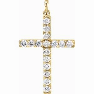 Platinum 1/4 CTW Natural Diamond Cross Pendant