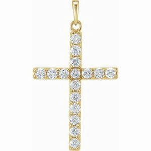 Platinum 1/4 CTW Natural Diamond Cross Pendant