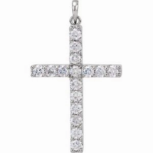 Platinum 1/4 CTW Natural Diamond Cross Pendant