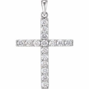 Platinum 1/4 CTW Natural Diamond Cross Pendant