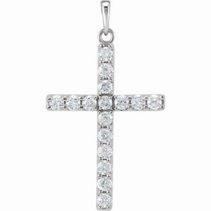 Platinum 1/4 CTW Natural Diamond Cross Pendant