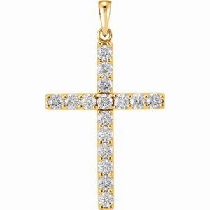 Platinum 1/4 CTW Natural Diamond Cross Pendant