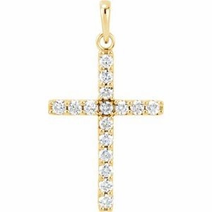 Platinum 1/4 CTW Natural Diamond Cross Pendant