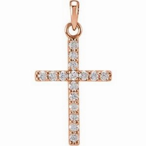 Platinum 1/4 CTW Natural Diamond Cross Pendant