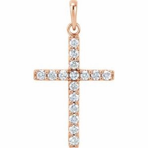 Platinum 1/4 CTW Natural Diamond Cross Pendant