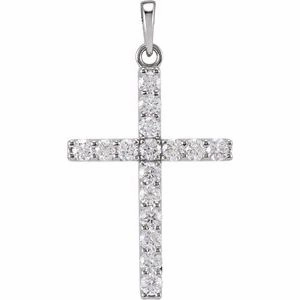 Platinum 1/4 CTW Natural Diamond Cross Pendant