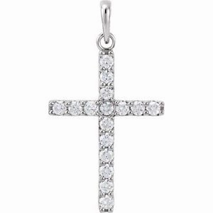 Platinum 1/4 CTW Natural Diamond Cross Pendant