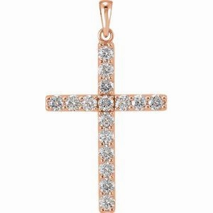 Platinum 1/4 CTW Natural Diamond Cross Pendant