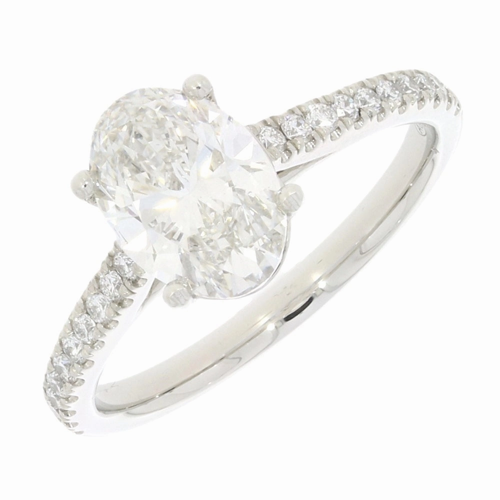 Platinum 1.55cts Lab Grown Diamond Oval Cut Solitaire Ring