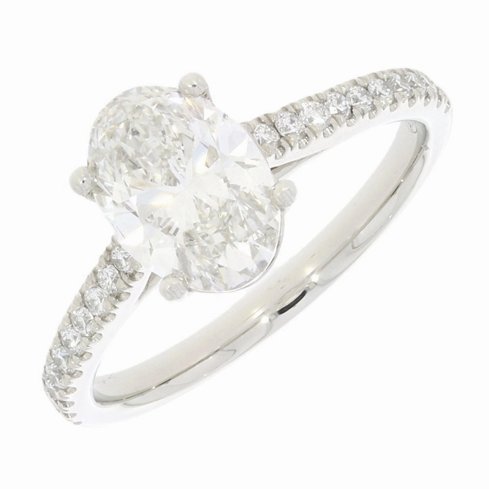 Platinum 1.55cts Lab Grown Diamond Oval Cut Solitaire Ring