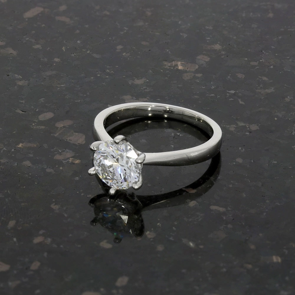 Platinum 1.80ct Brilliant Cut Lab Grown Diamond Solitaire Ring D VS2