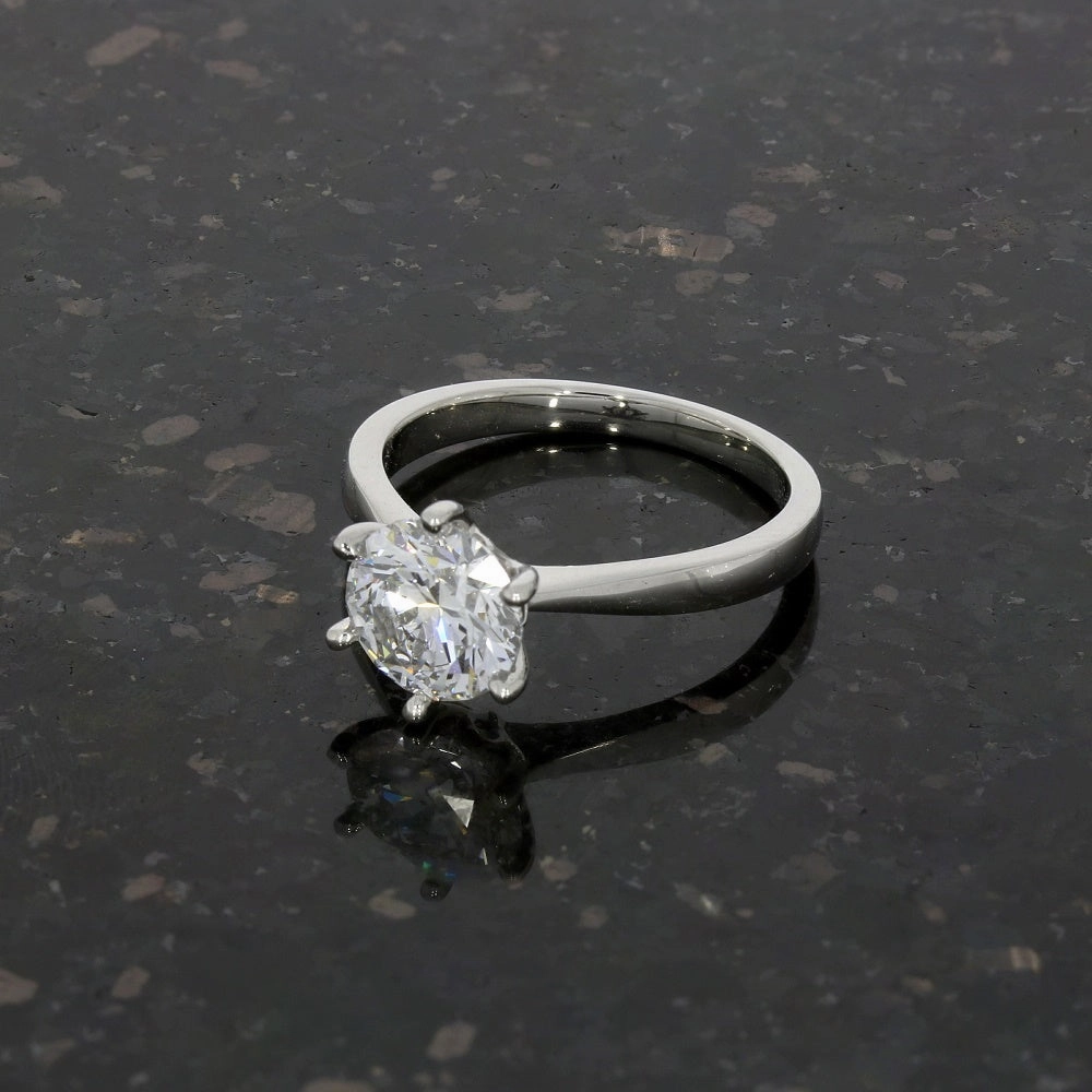Platinum 1.80ct Brilliant Cut Lab Grown Diamond Solitaire Ring D VS2